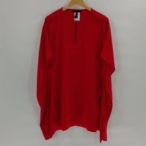 BCBGMaxAzria poncho blouse top size XS Small oversized red with shoulder detail